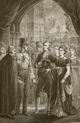 Queen Caroline demanding entry into Westminster Abbey, engraved by Butterworth and Heath